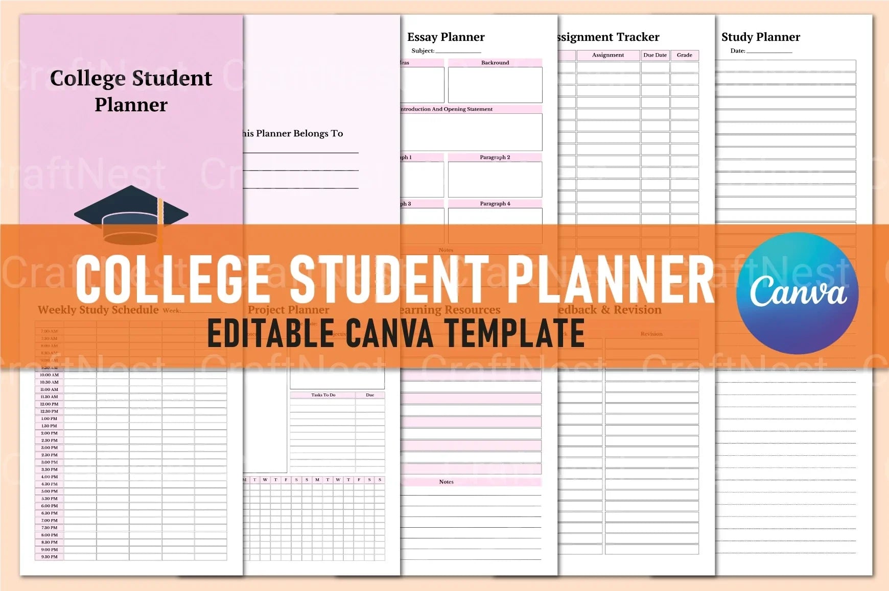 College Student Planner for Effective Organization - CraftNest - Digital Crafting and Art