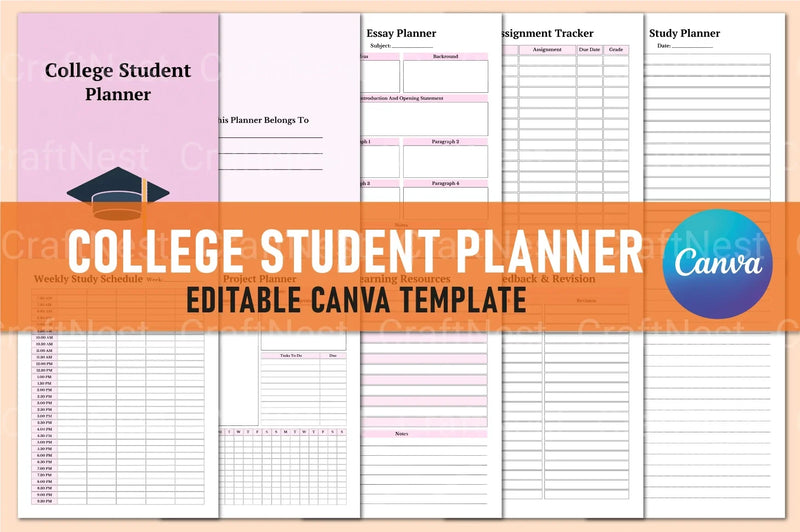College Student Planner for Effective Organization - CraftNest - Digital Crafting and Art