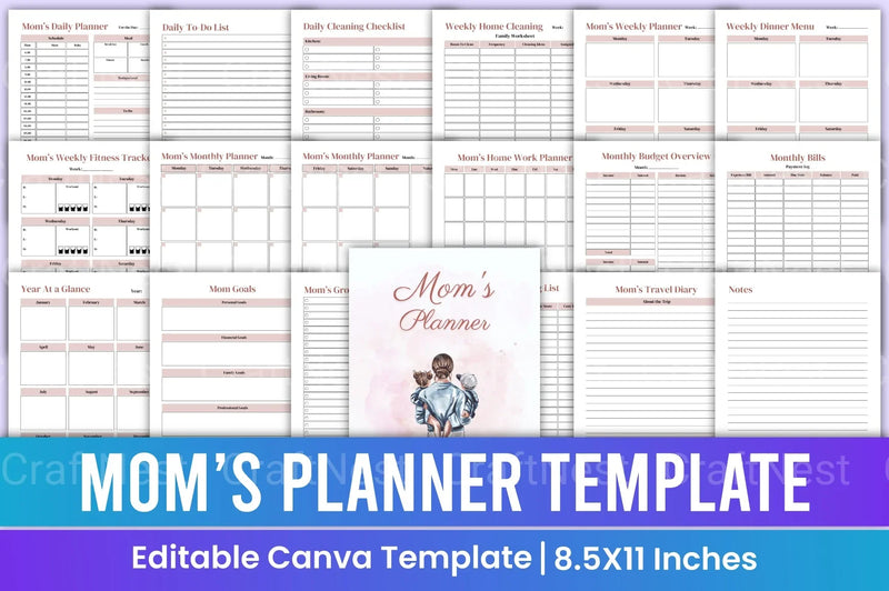Mom Planner Canva Template - CraftNest - Digital Crafting and Art