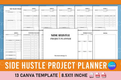 Side Hustle Project Planner Template on Canva - CraftNest - Digital Crafting and Art