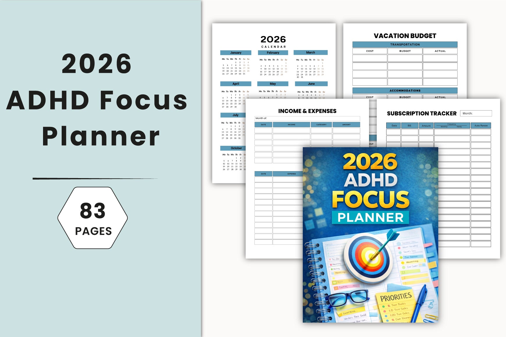 ADHD Focus Planner for Improved Concentration