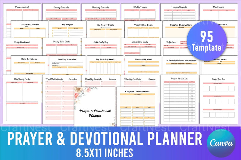 Prayer Devotional Planner for Spiritual Growth - CraftNest - Digital Crafting and Art
