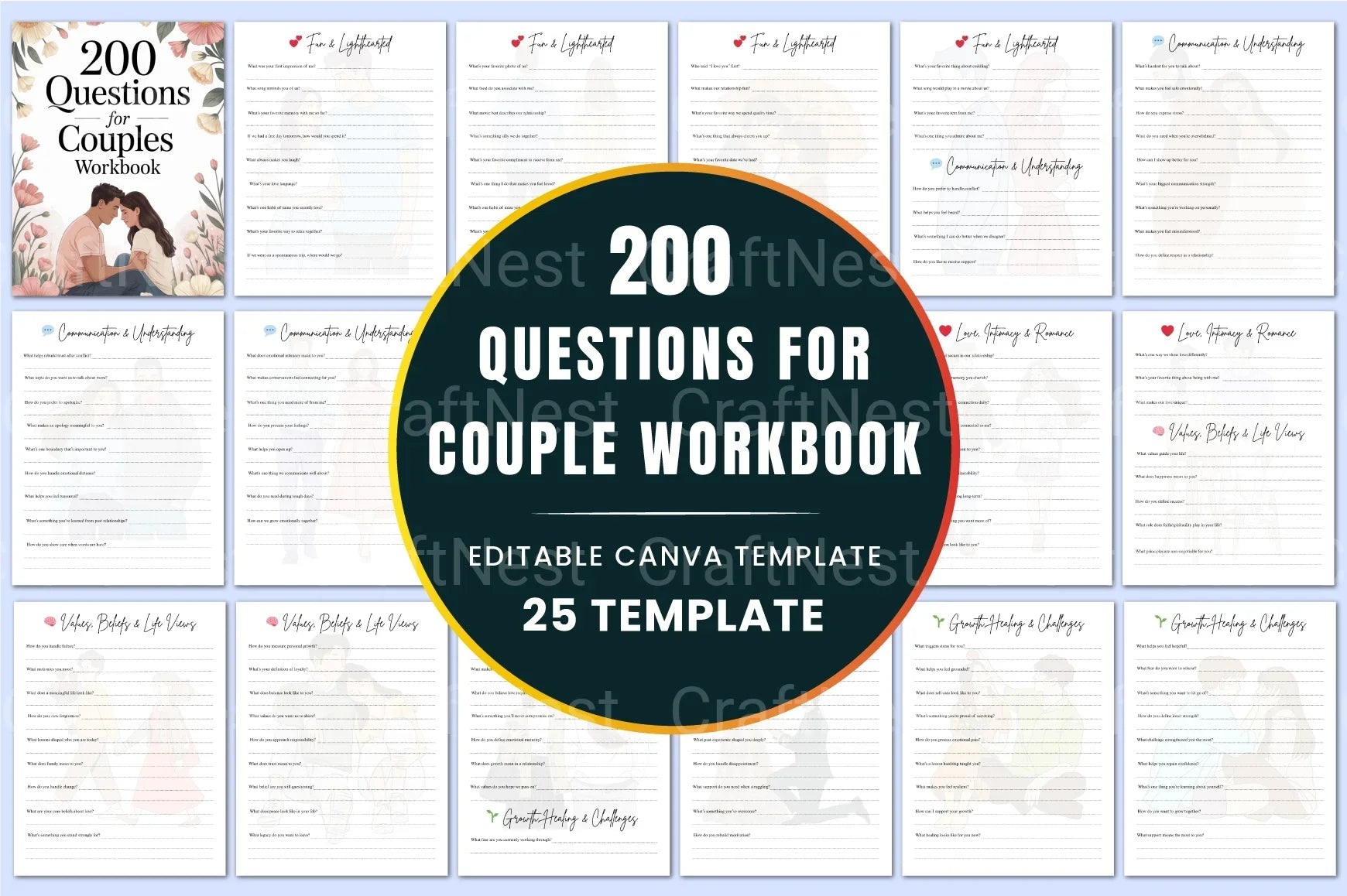 Essential Questions for Couples Workbook - CraftNest - Digital Crafting and Art