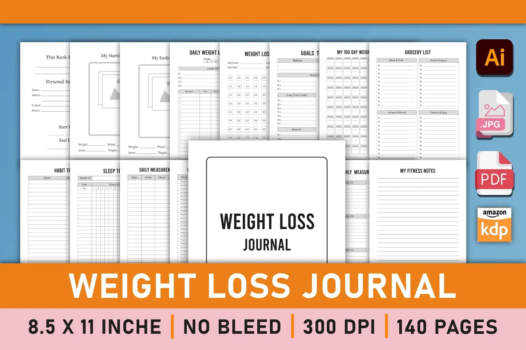 Weight Loss Planner - CraftNest - Digital Crafting and Art