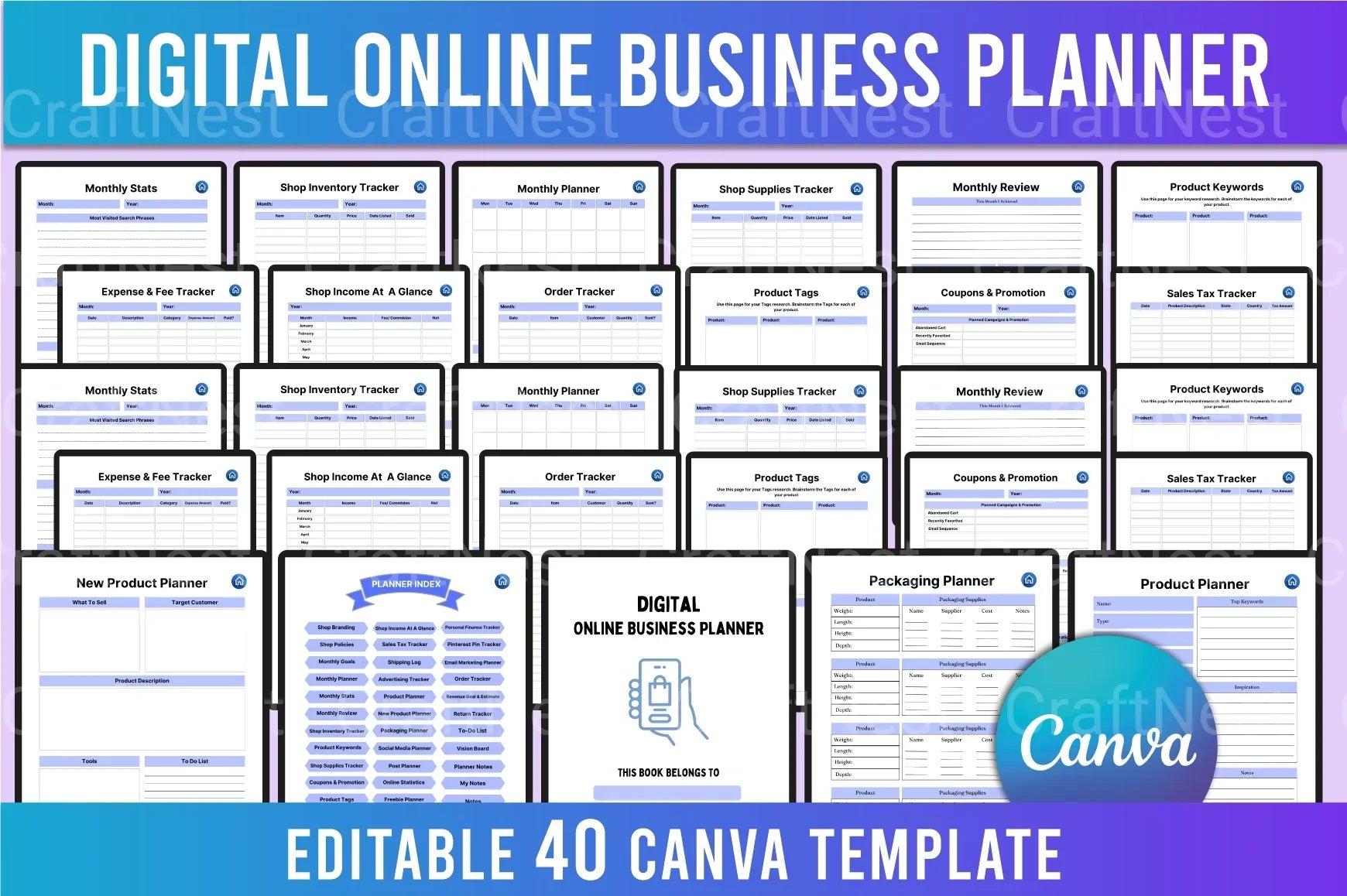 Online Business Planner - CraftNest - Digital Crafting and Art