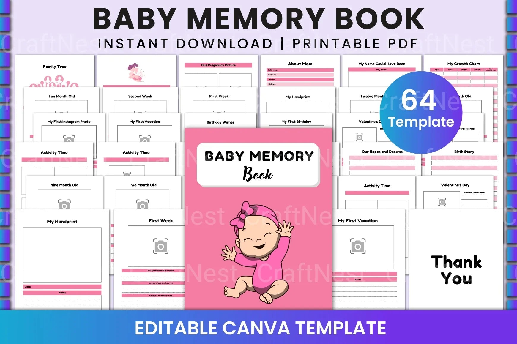 Baby Memory Book: Cherish Every Milestone - CraftNest - Digital Crafting and Art