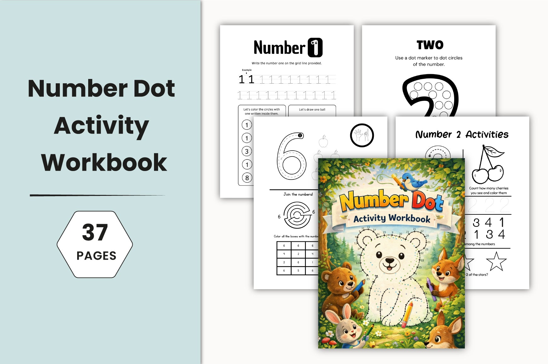 Number Dot Activity Workbook for Kids