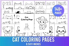 Cat Coloring Page - CraftNest - Digital Crafting and Art