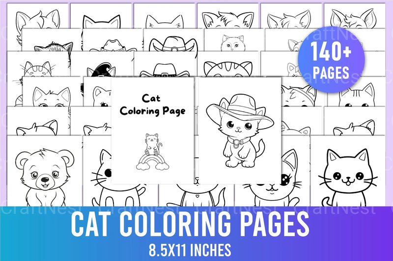 Cat Coloring Page - CraftNest - Digital Crafting and Art
