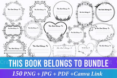 This Book Belongs To: Personalized Bookplate Design - CraftNest - Digital Crafting and Art