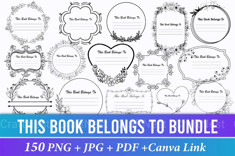 This Book Belongs To: Personalized Bookplate Design - CraftNest - Digital Crafting and Art