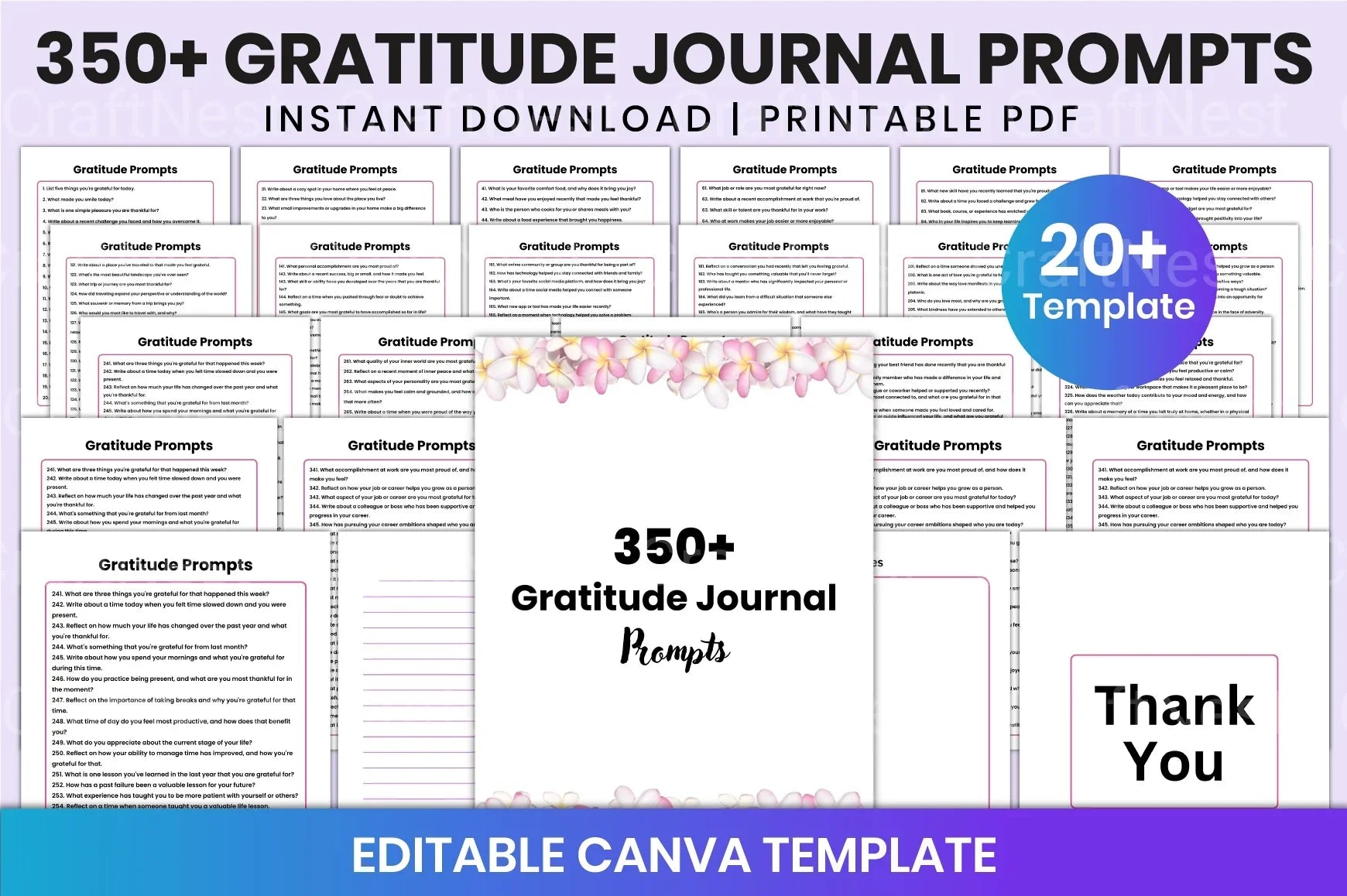 350 Gratitude Prompts for Daily Reflection - CraftNest - Digital Crafting and Art