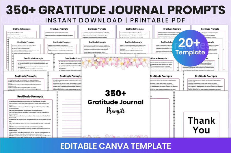350 Gratitude Prompts for Daily Reflection - CraftNest - Digital Crafting and Art