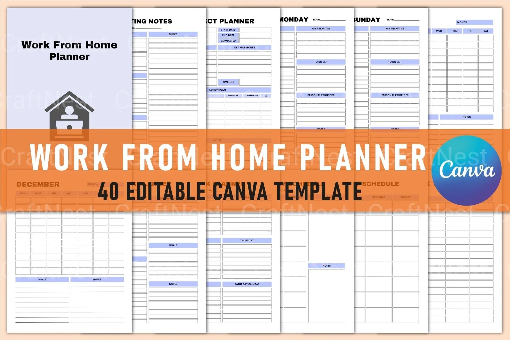 Work From Home Planner - CraftNest - Digital Crafting and Art