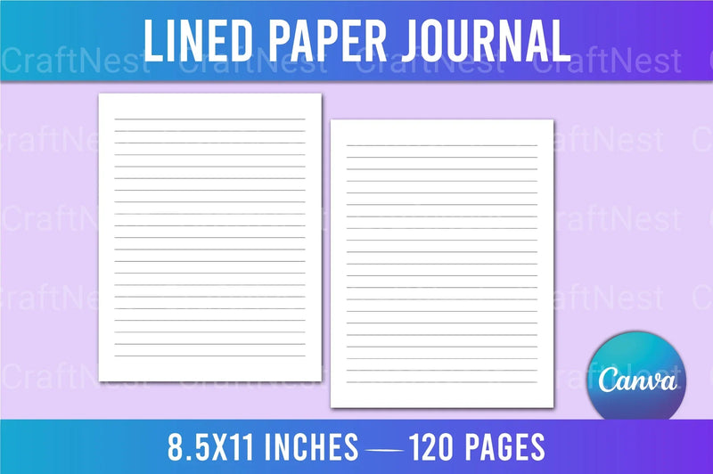 Lined 5x11 Notebook - CraftNest - Digital Crafting and Art