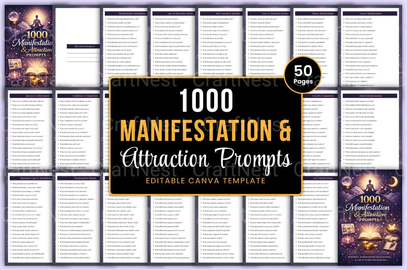 Manifestation Attraction Prompts for Success - CraftNest - Digital Crafting and Art
