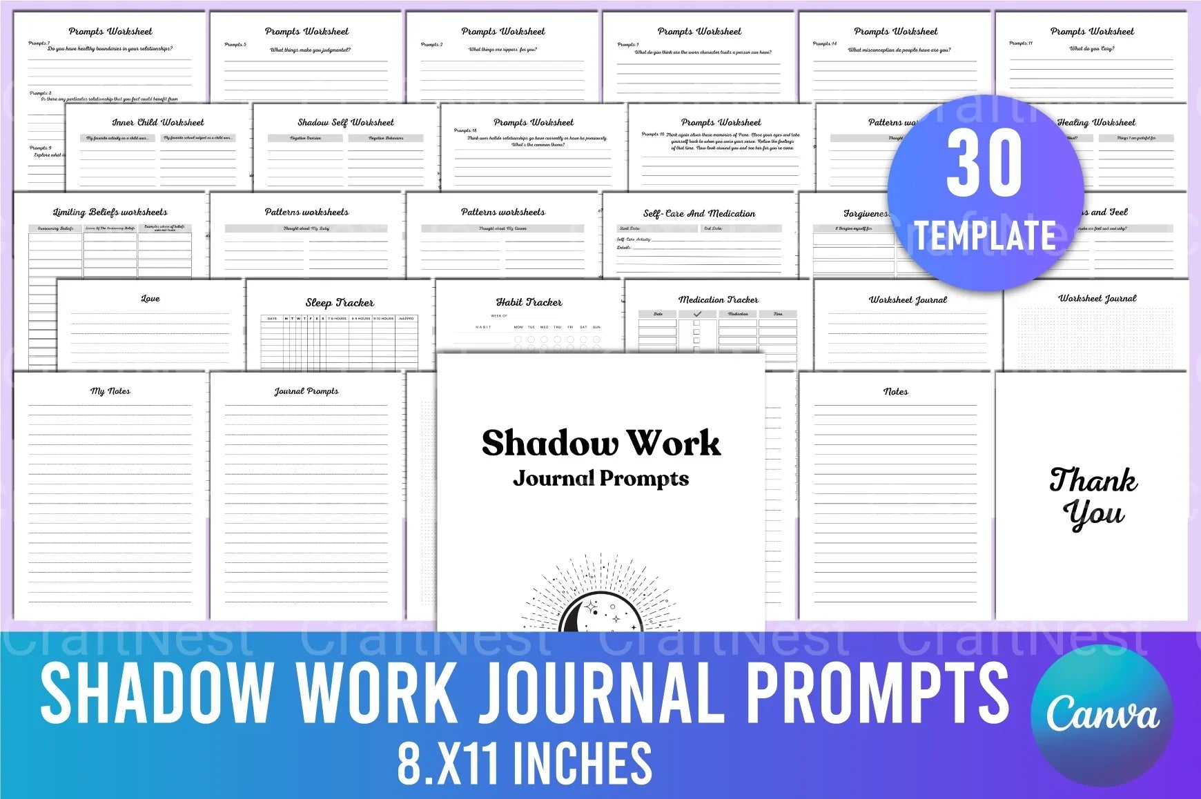 Shadow Work Prompts for Personal Growth - CraftNest - Digital Crafting and Art