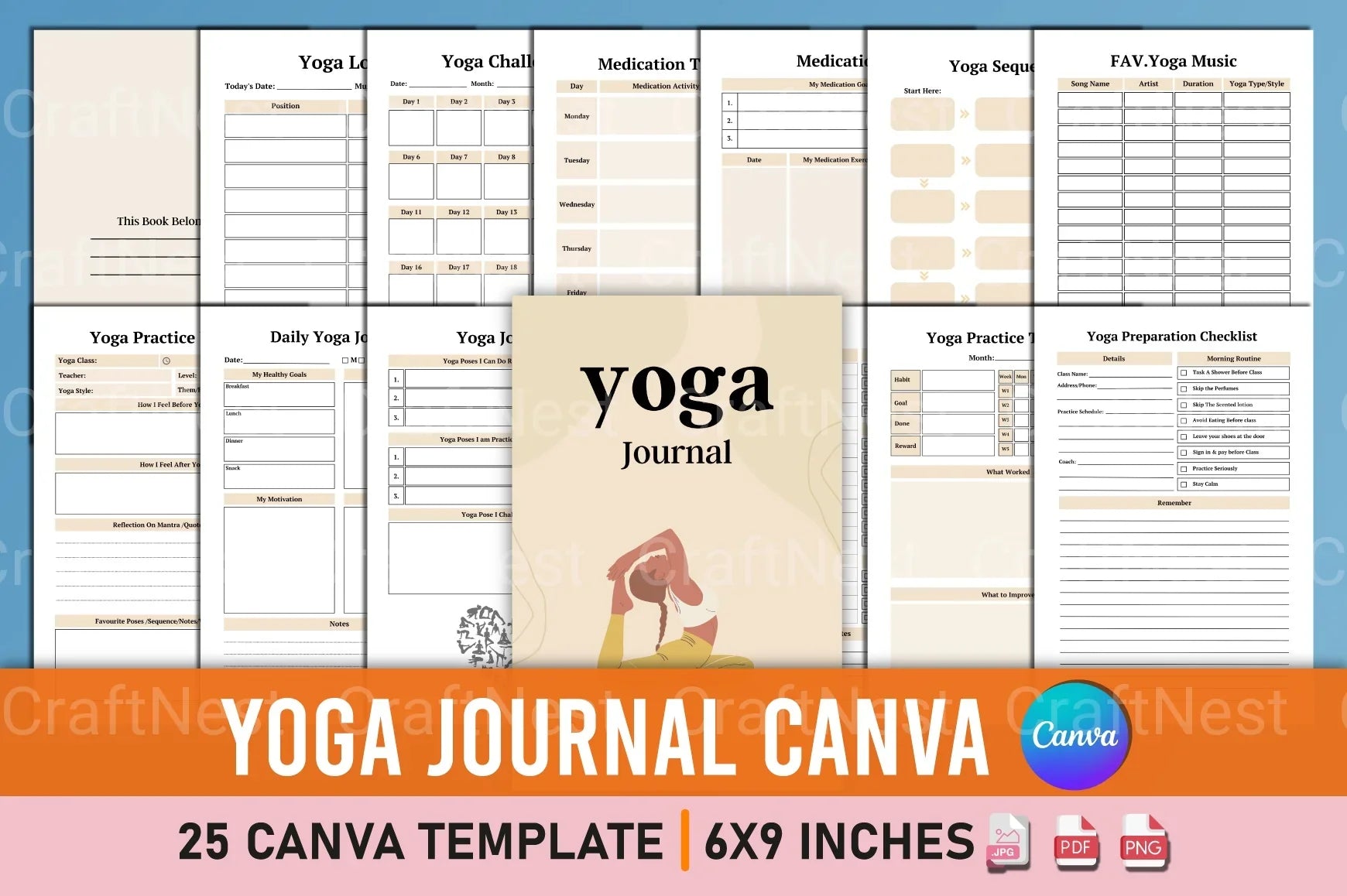 Yoga Canva Template for Design Inspiration - CraftNest - Digital Crafting and Art