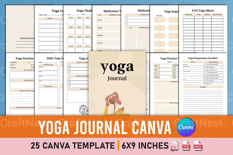 Yoga Canva Template for Design Inspiration - CraftNest - Digital Crafting and Art