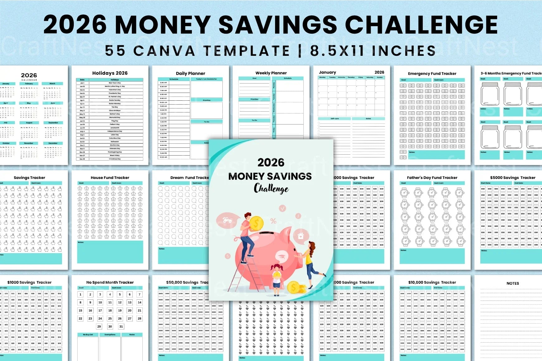 Money Savings Challenge - CraftNest - Digital Crafting and Art