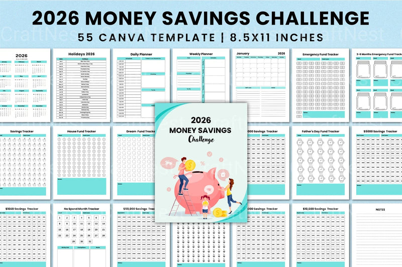 Money Savings Challenge - CraftNest - Digital Crafting and Art