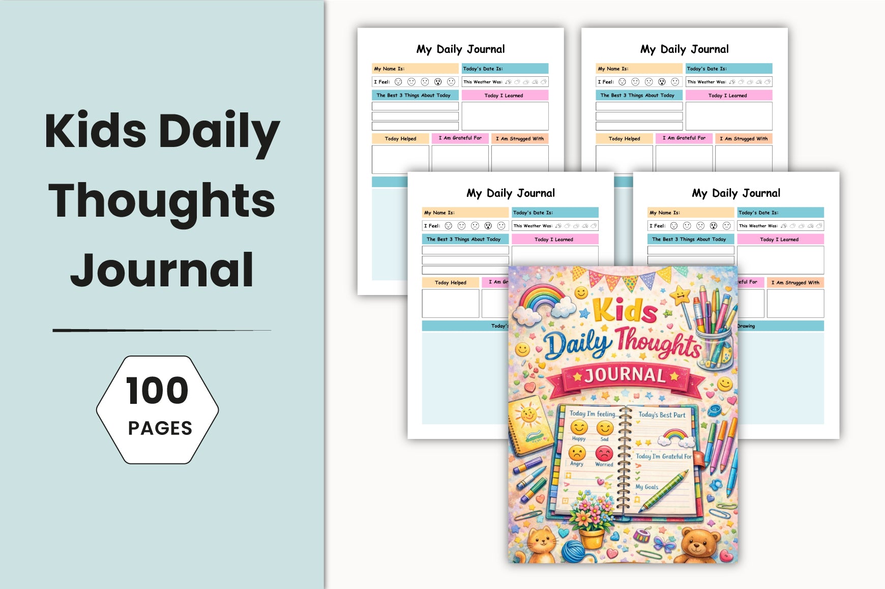 Kids Daily Thoughts Journal