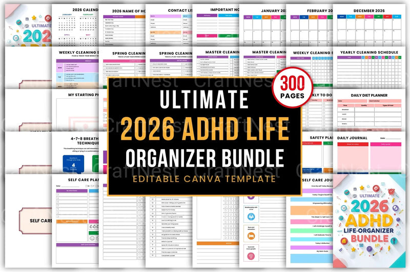 Ultimate ADHD Life Organizer - CraftNest - Digital Crafting and Art