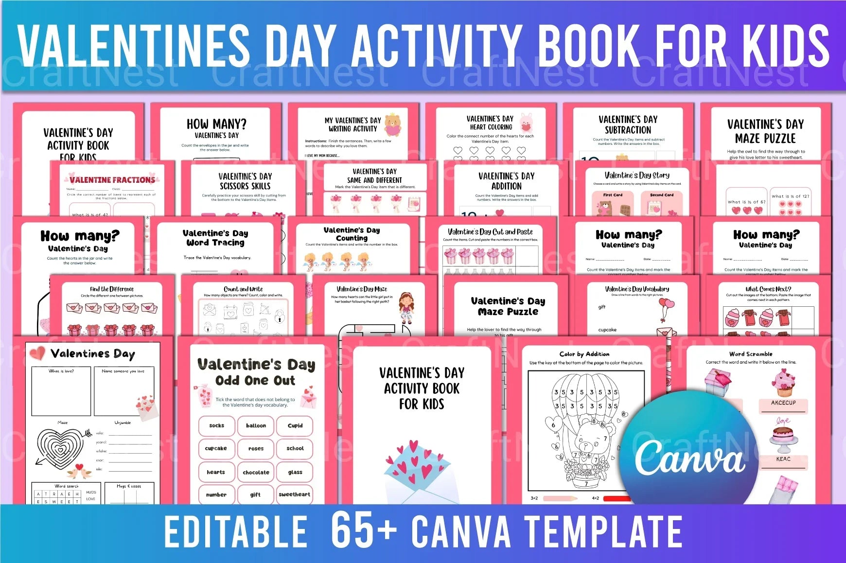 Valentine's Day Activity Book for Kids - CraftNest - Digital Crafting and Art