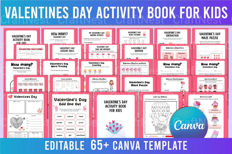 Valentine's Day Activity Book for Kids - CraftNest - Digital Crafting and Art