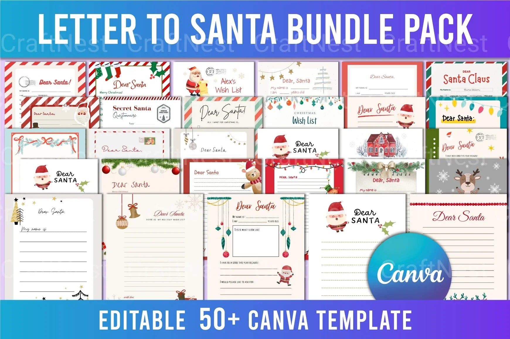 Santa Letter Template for Christmas - CraftNest - Digital Crafting and Art