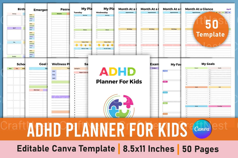 ADHD Planner for Kids: Effective Organization Tool - CraftNest - Digital Crafting and Art