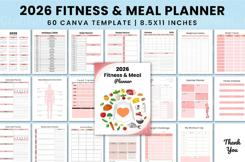Fitness Meal Planner Guide - CraftNest - Digital Crafting and Art