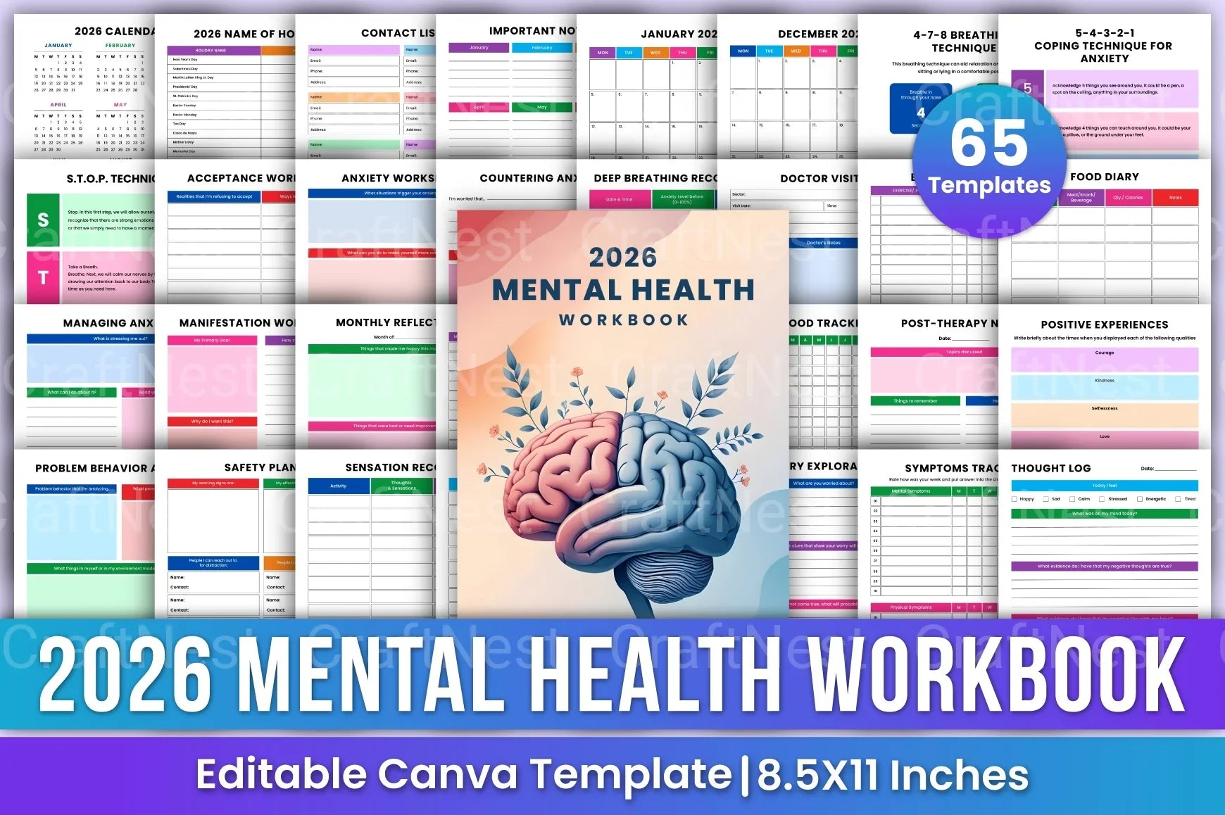 Mental Health Workbook for Personal Growth - CraftNest - Digital Crafting and Art