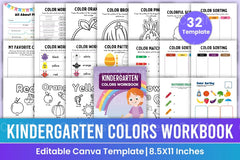 Kindergarten Colors Workbook for Kids - CraftNest - Digital Crafting and Art