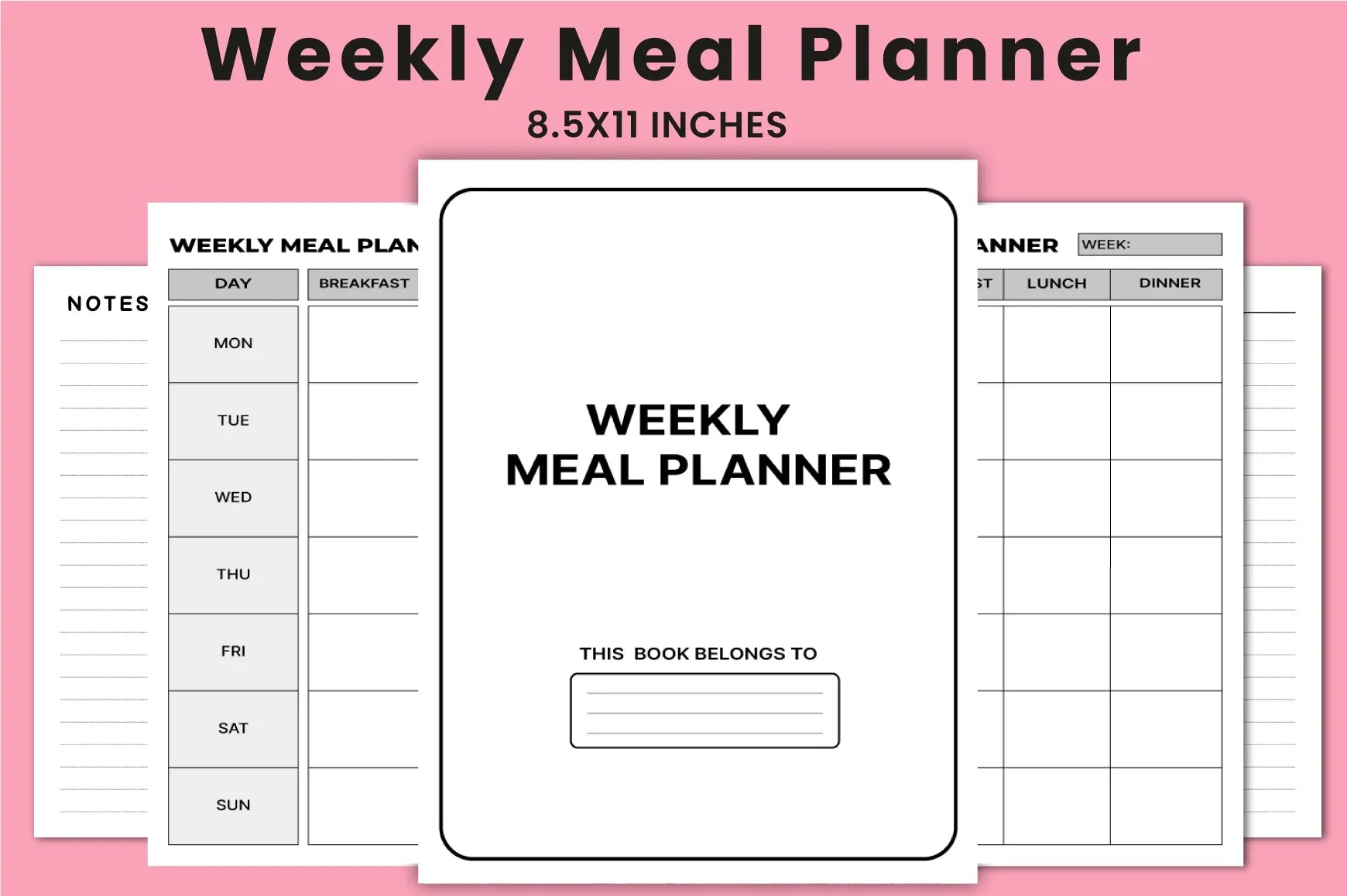 Weekly Meal Planner  Bundle - CraftNest - Digital Crafting and Art
