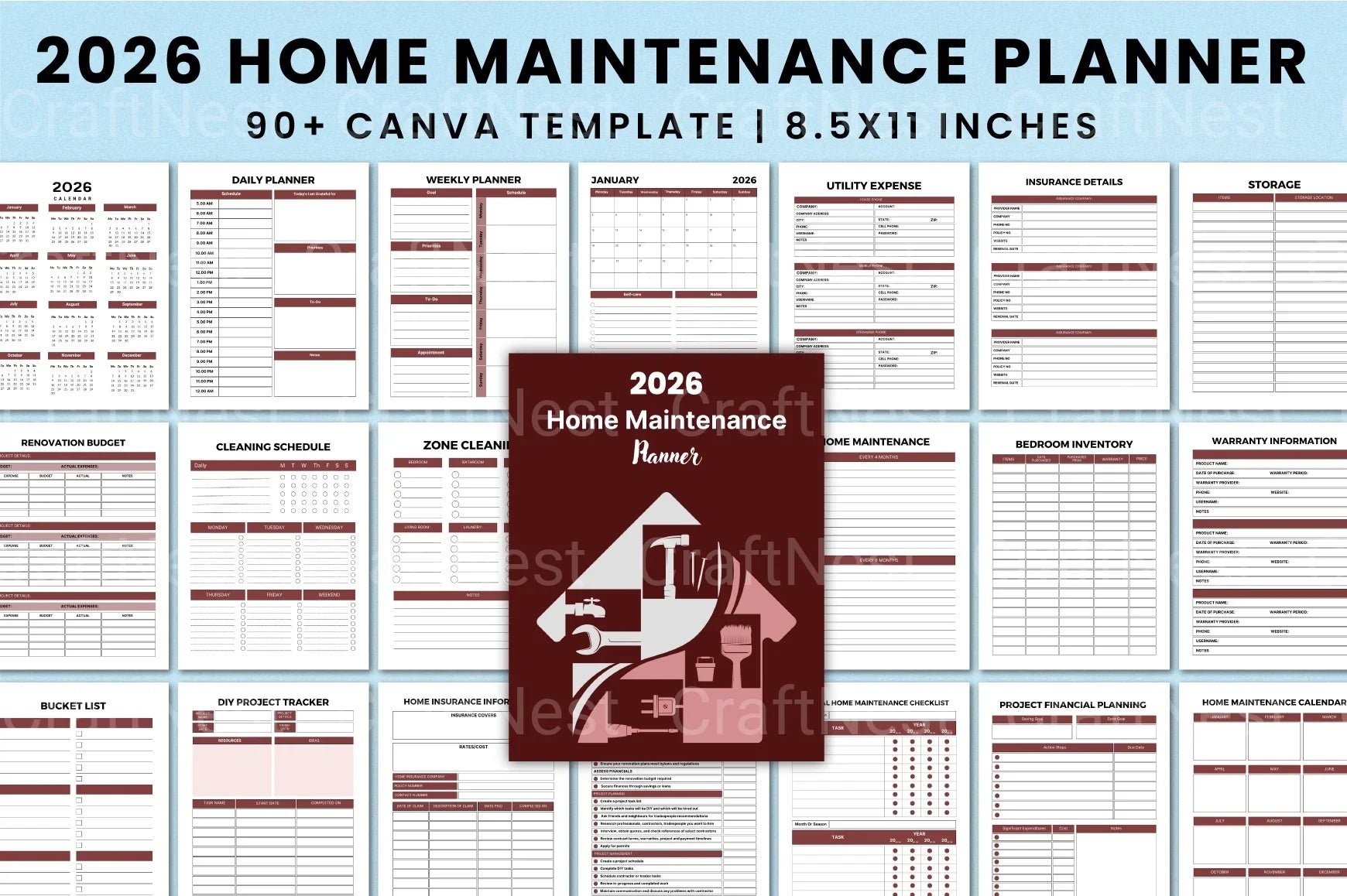 Home Maintenance Planner Guide - CraftNest - Digital Crafting and Art
