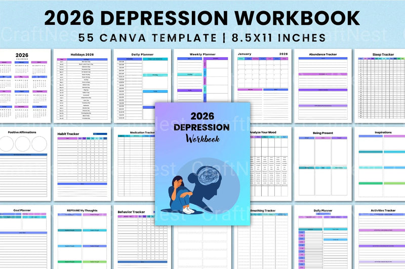 Depression Workbook: Effective Strategies for Mental Health - CraftNest - Digital Crafting and Art