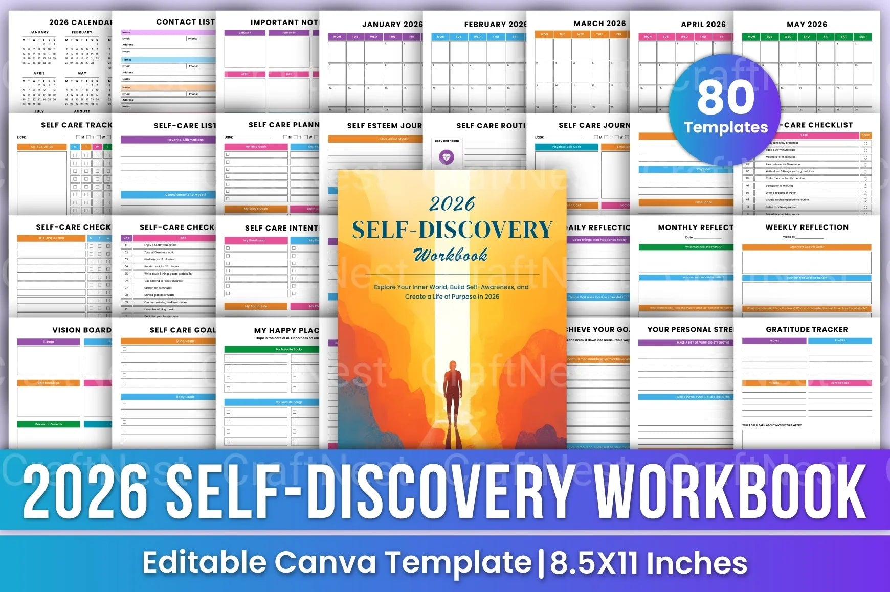 Self Discovery Workbook for Personal Growth - CraftNest - Digital Crafting and Art