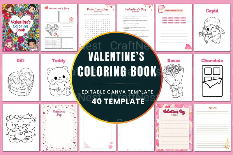 Valentine's Day Coloring Book for Kids - CraftNest - Digital Crafting and Art