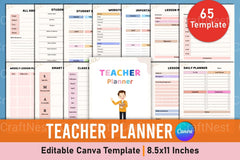 Customizable Teacher Planner Template - CraftNest - Digital Crafting and Art