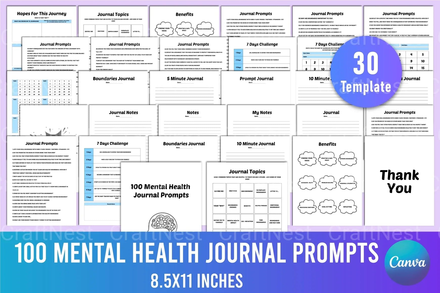 Mental Health Prompts for Wellbeing - CraftNest - Digital Crafting and Art