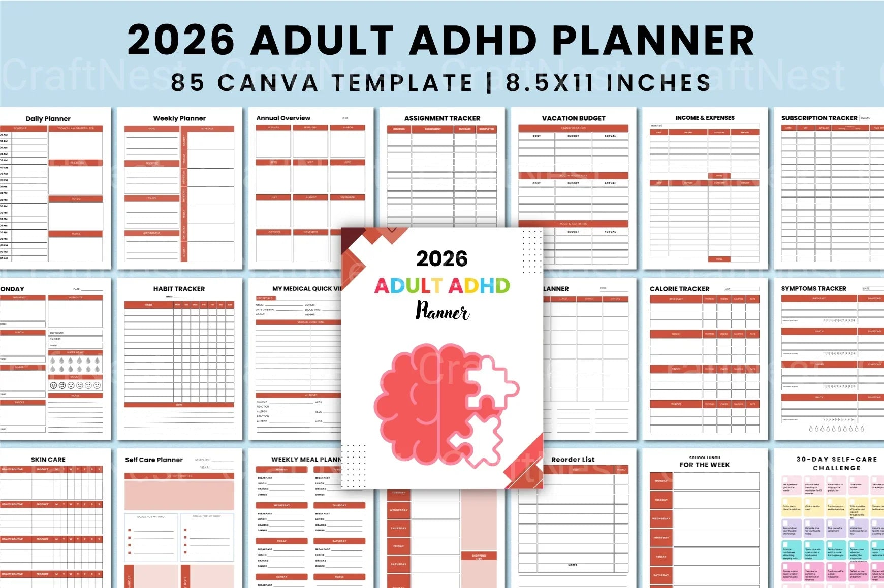 Adult ADHD Planner for Effective Organization - CraftNest - Digital Crafting and Art