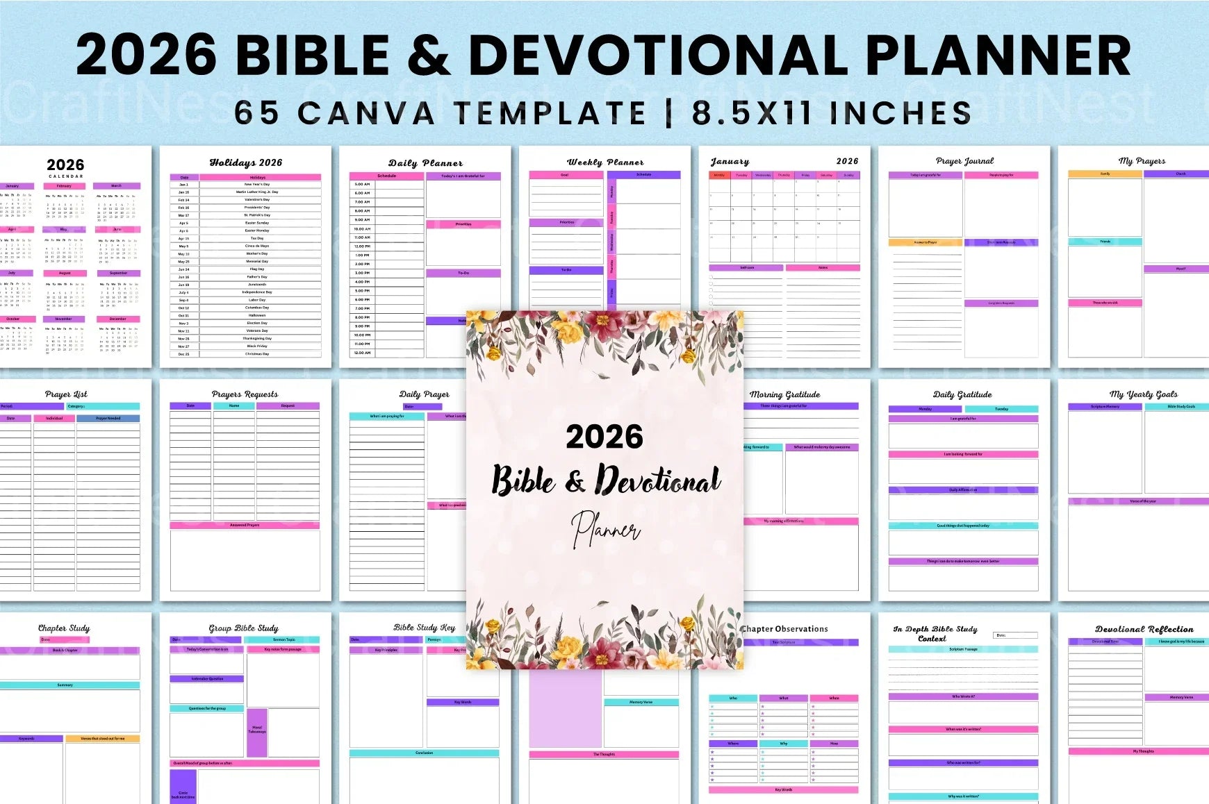 Bible Devotional Planner for Spiritual Growth - CraftNest - Digital Crafting and Art
