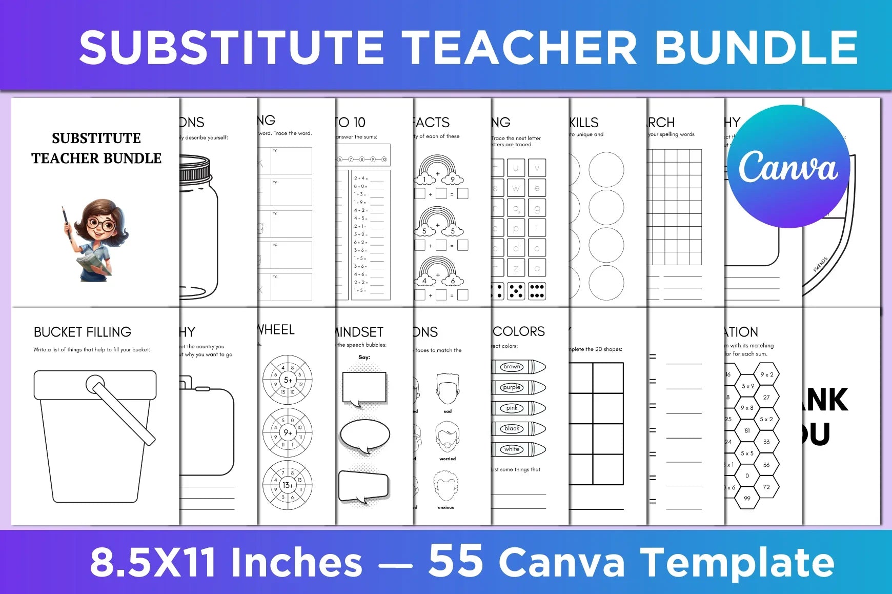 Substitute Teacher Planner - CraftNest - Digital Crafting and Art