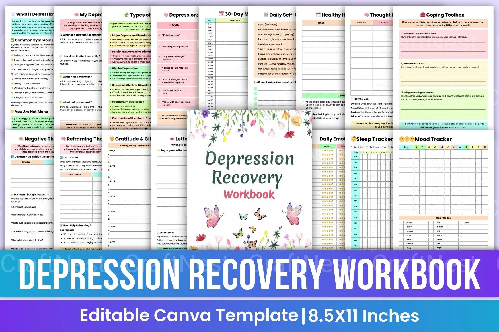 Depression Recovery Workbook: A Guide to Healing - CraftNest - Digital Crafting and Art
