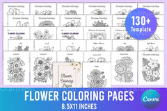 Flower Coloring Book for Relaxation - CraftNest - Digital Crafting and Art