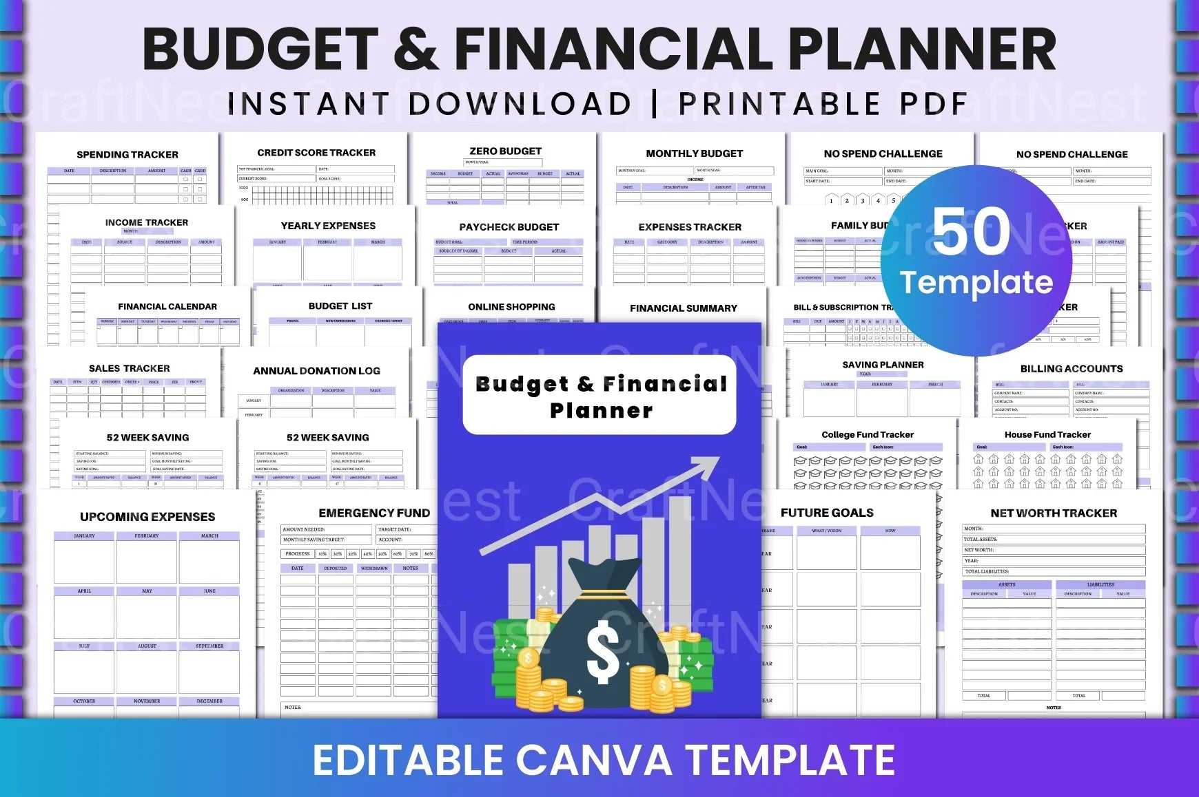 Budget Financial Planner - CraftNest - Digital Crafting and Art