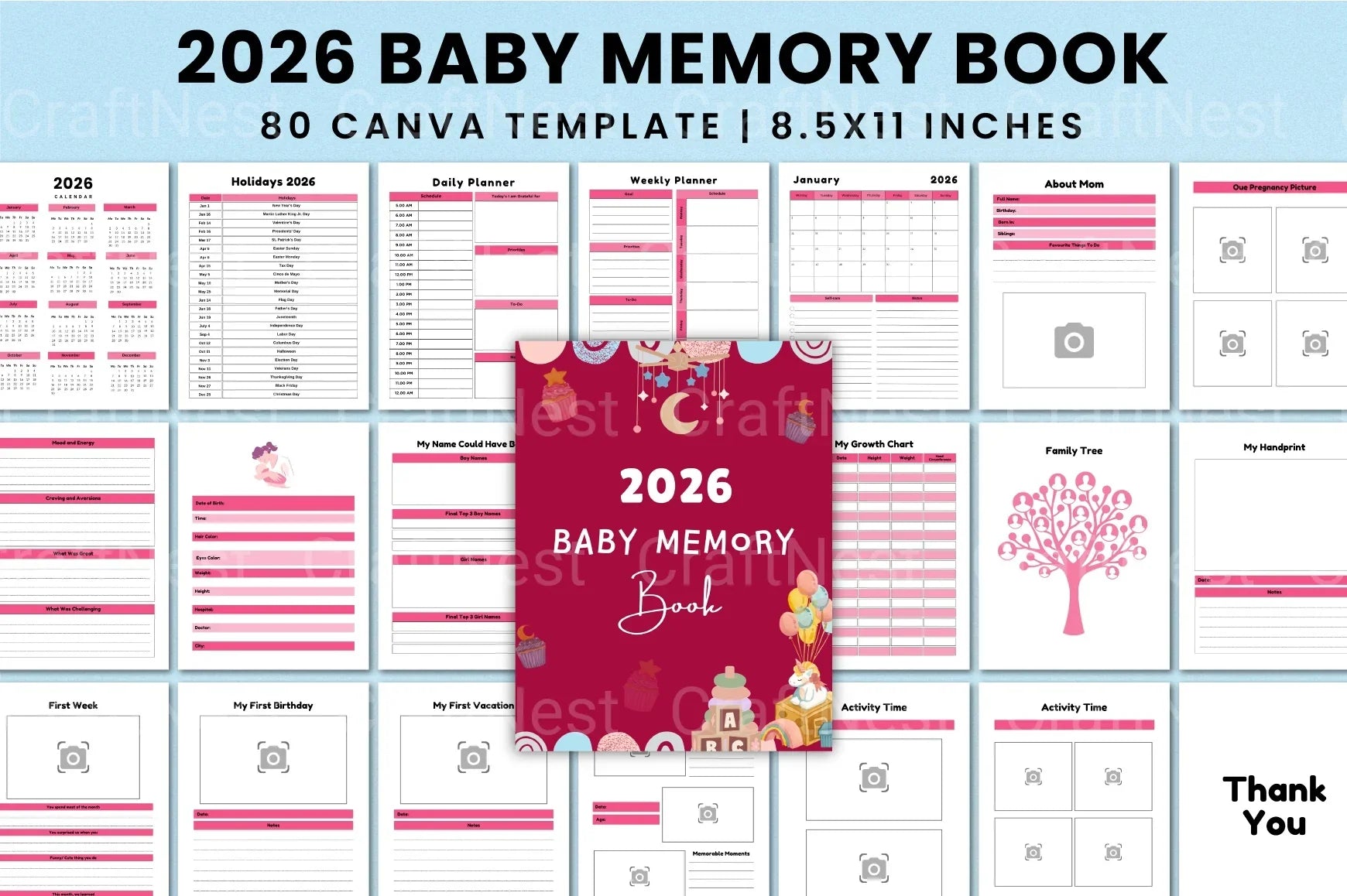 Baby Memory Book: Cherished Keepsake for New Parents - CraftNest - Digital Crafting and Art