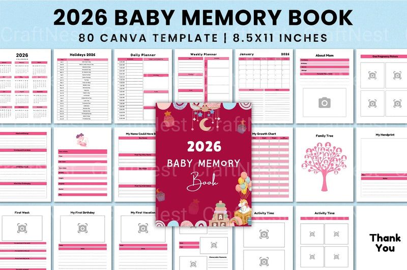 Baby Memory Book: Cherished Keepsake for New Parents - CraftNest - Digital Crafting and Art