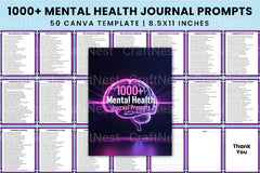 Mental Health Prompts for Wellness - CraftNest - Digital Crafting and Art